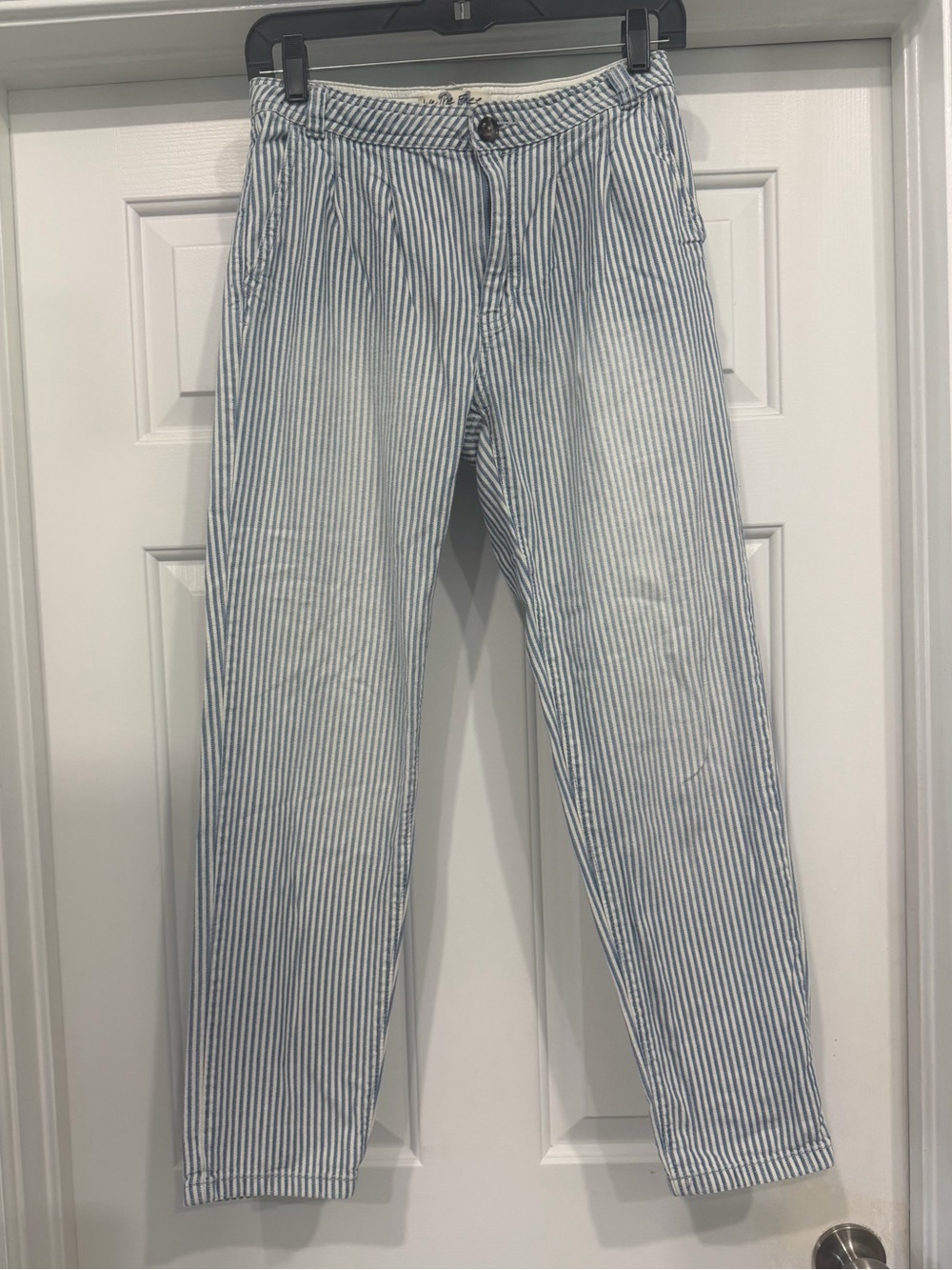 Free people striped blue and white jeans
